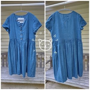 Notperfectlinen NPL Mama Linen Dress Teal S/M